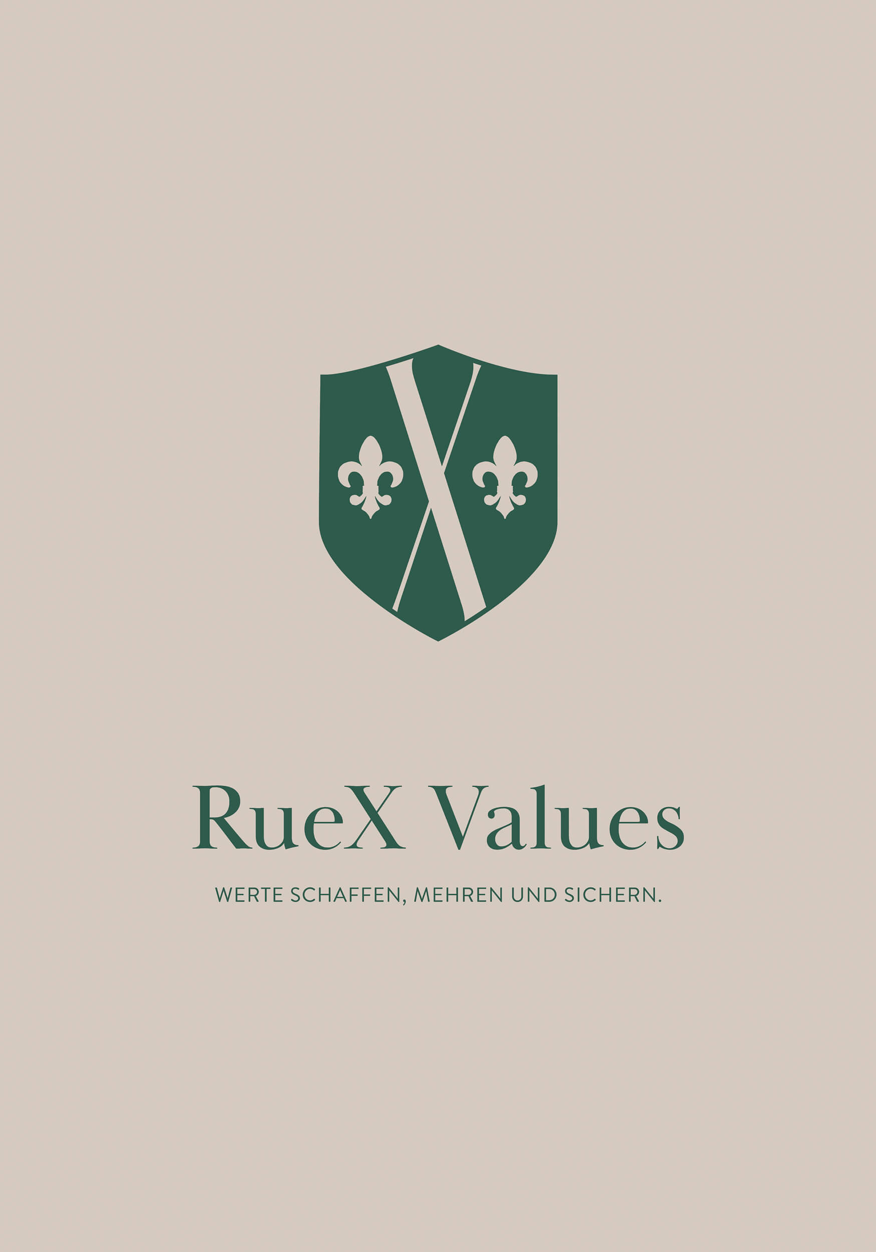 Das Logo von RueX Values in Grün