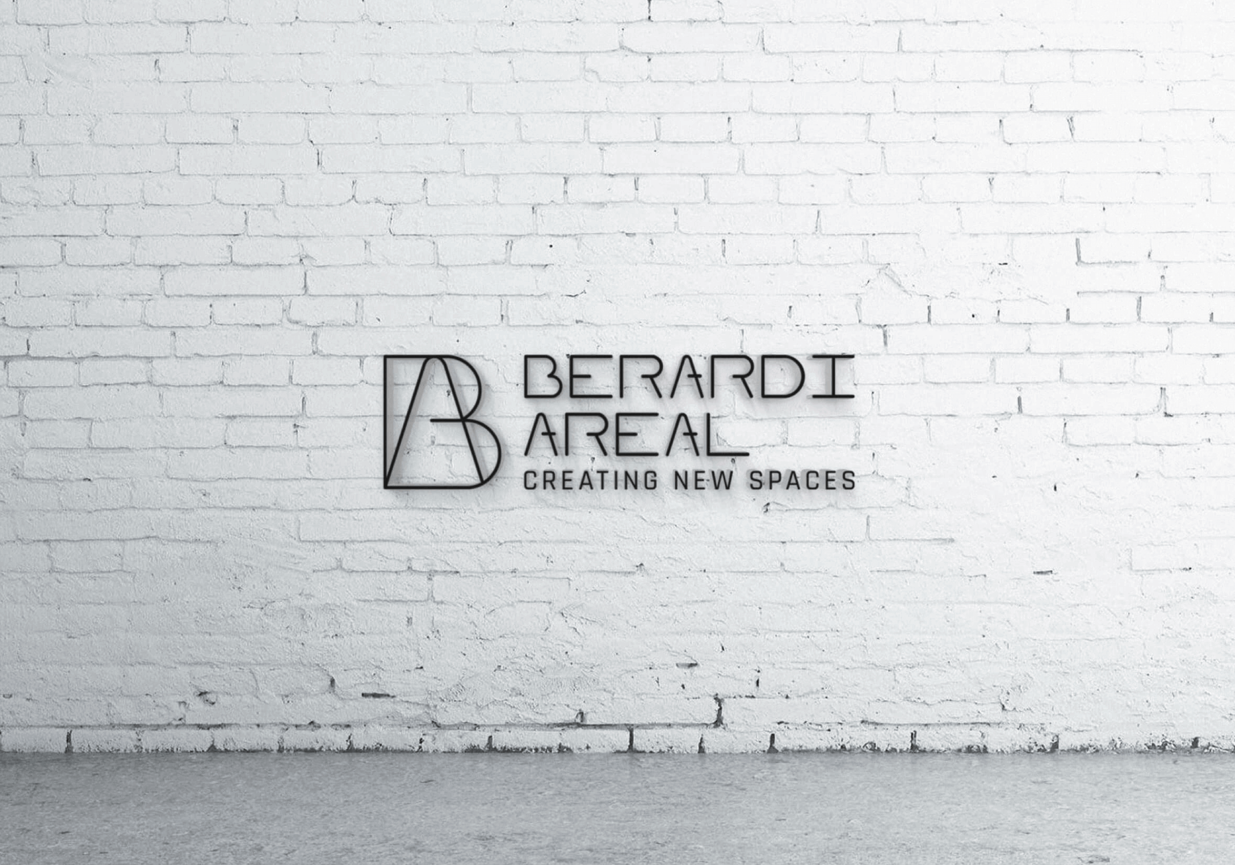 Das Berardi Areal Logo auf einer Mauer, das während des Logodesign für kleine Unternehmen entstand
