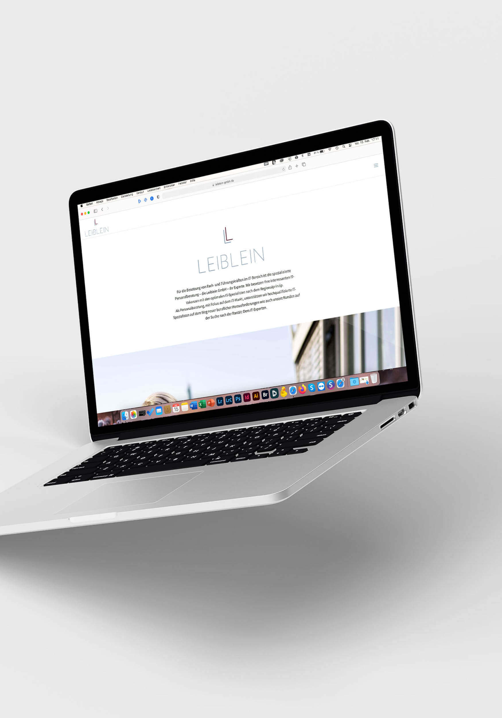 Die Website der Leiblein GmbH auf einem Laptop