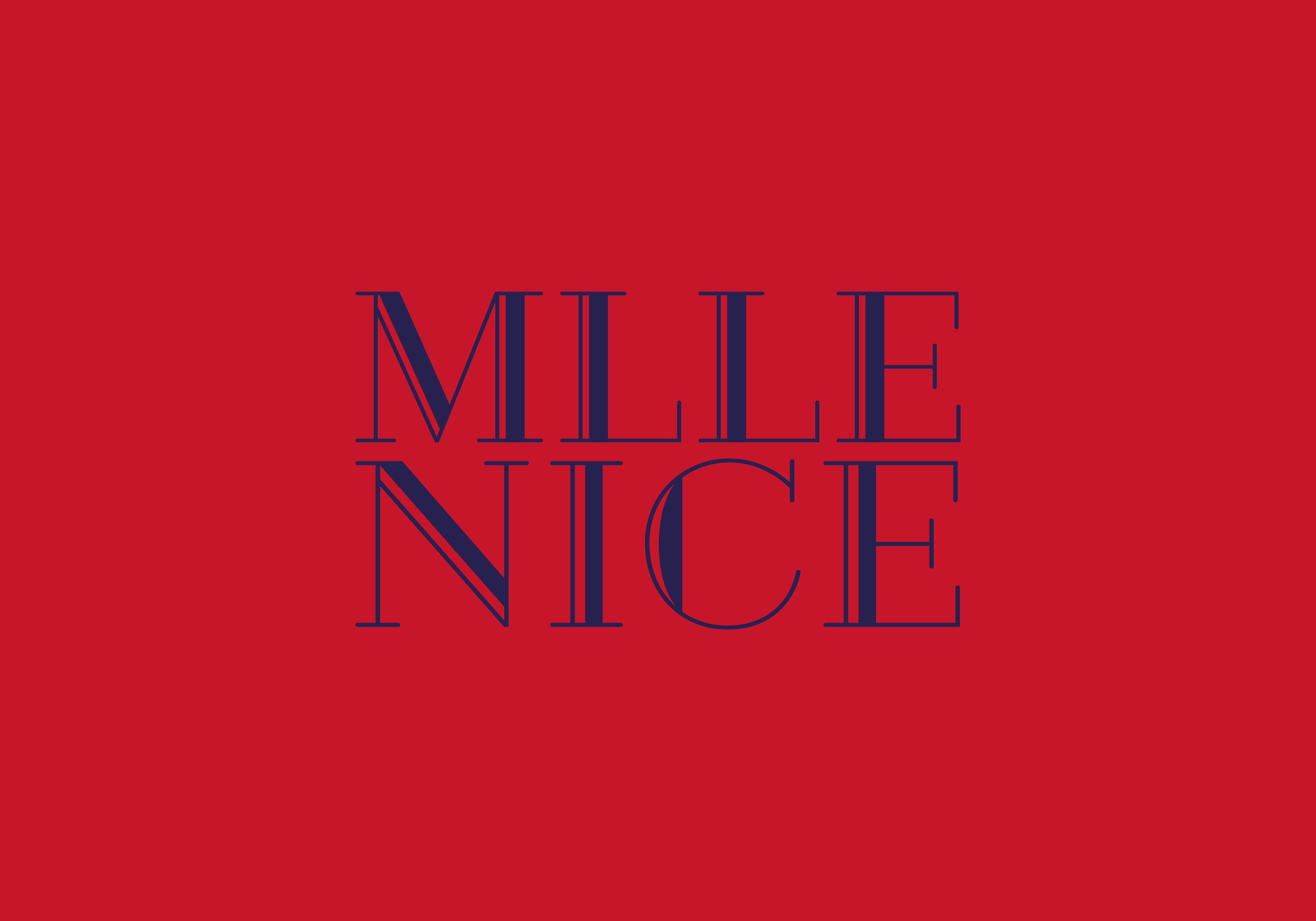 Das Sekundärlogo von Mademoiselle Nice, das durch die Markenberatung Stuttgart entstand auf rotem Hintergrund.