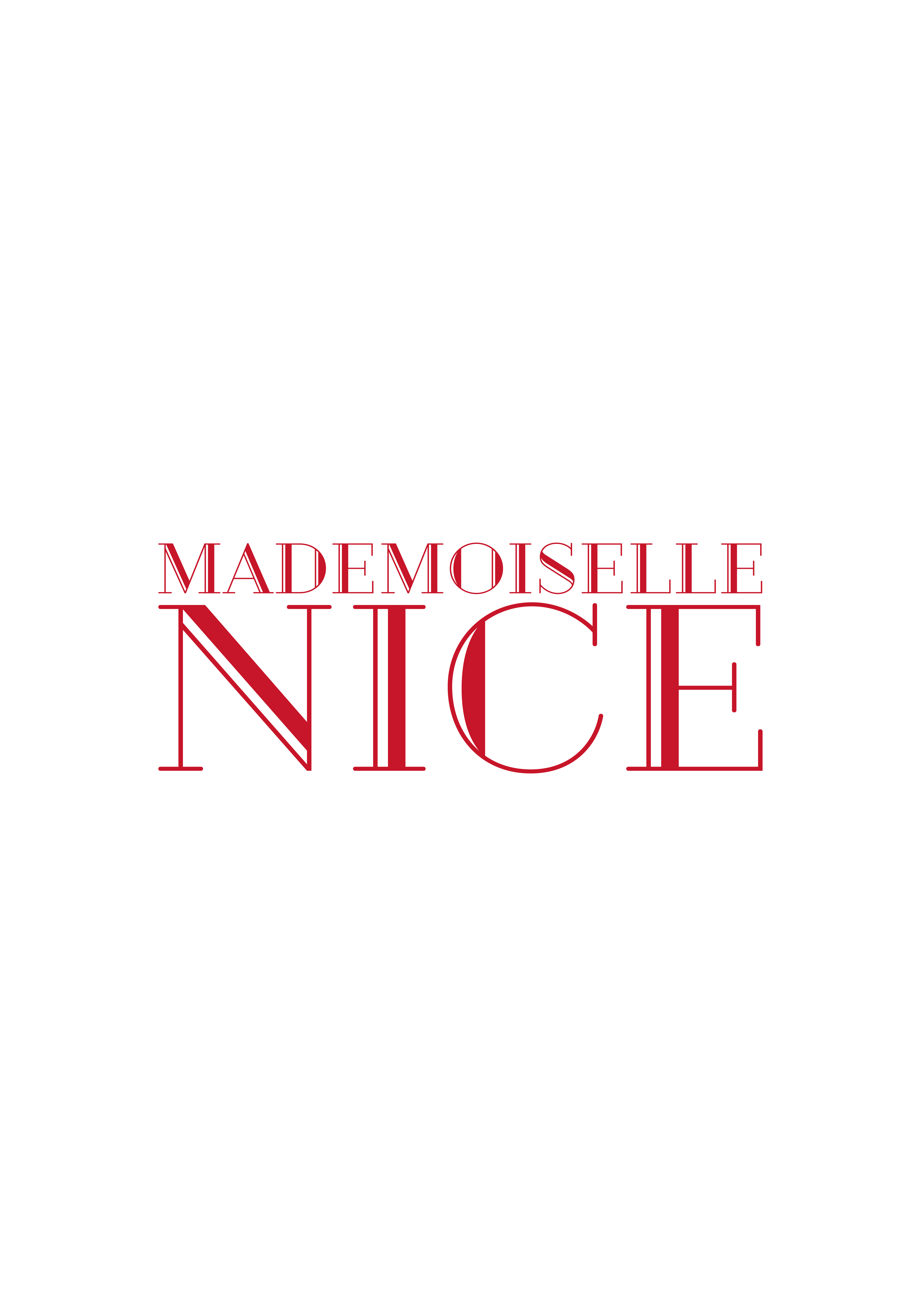 Ein Logo von Mademoiselle Nice, das durch die Markenentwicklung Stuttgart entstand in rot.